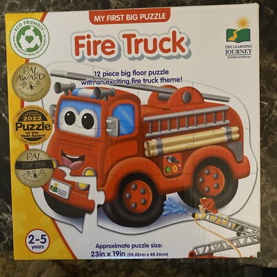 THE LEARNING JOURNEY My First Big Vehicle Floor Puzzle - Fire Truck Theme 