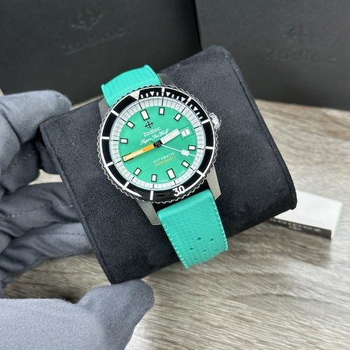 ZODIAC NEW✅SWISS AUTOMATIC✅ ZODIAC SUPER SEA WOLF COMPRESSION SILICONE MEN WATCH ZO9305