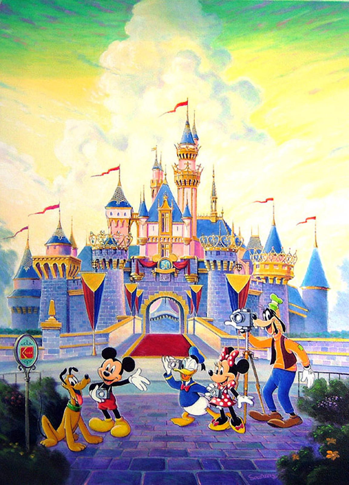 Disneyland Castle Kodak Camera Mickey Mouse Goofy LARGE Disneyland Castle Kodak Camera Mickey Mouse Goofy LARGE