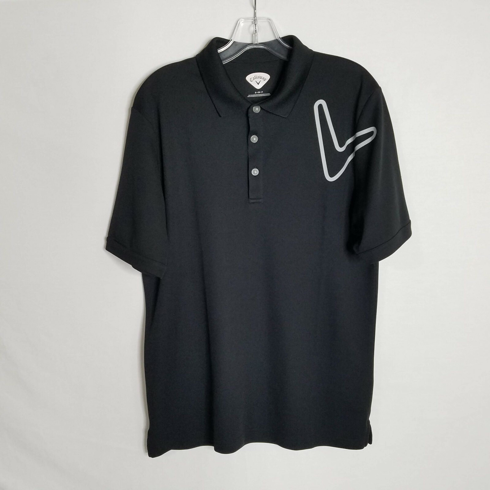 Callaway Mens Black Short Sleeve Polyester Golf Polo Shirt
