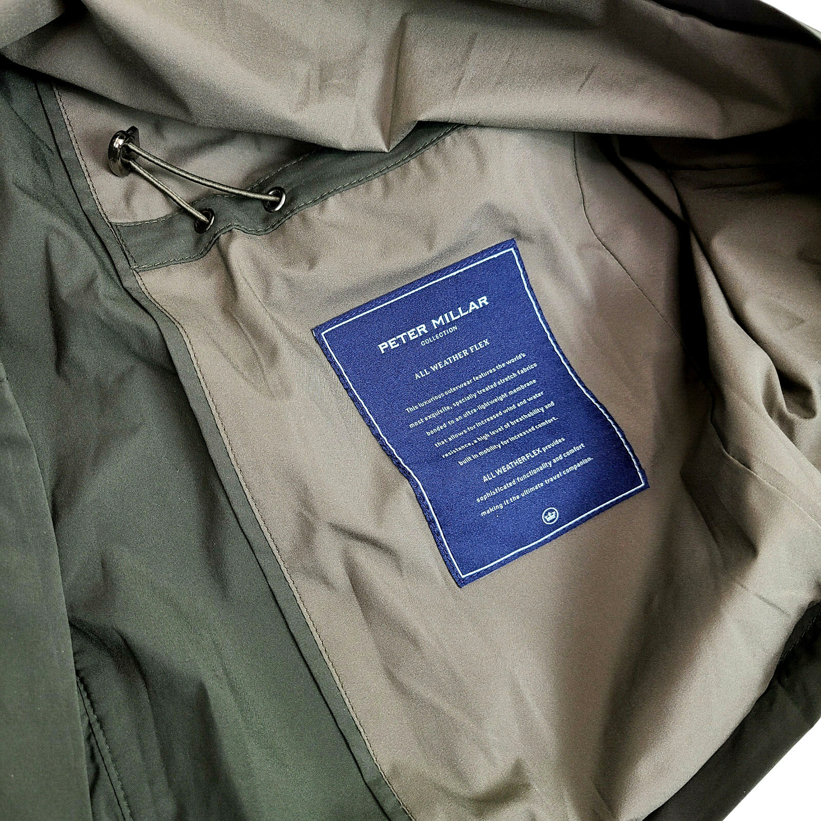 Pre-owned Peter Millar Men Large Xl Flex Discovery $798 All Weather Rain Jacket Hood Green