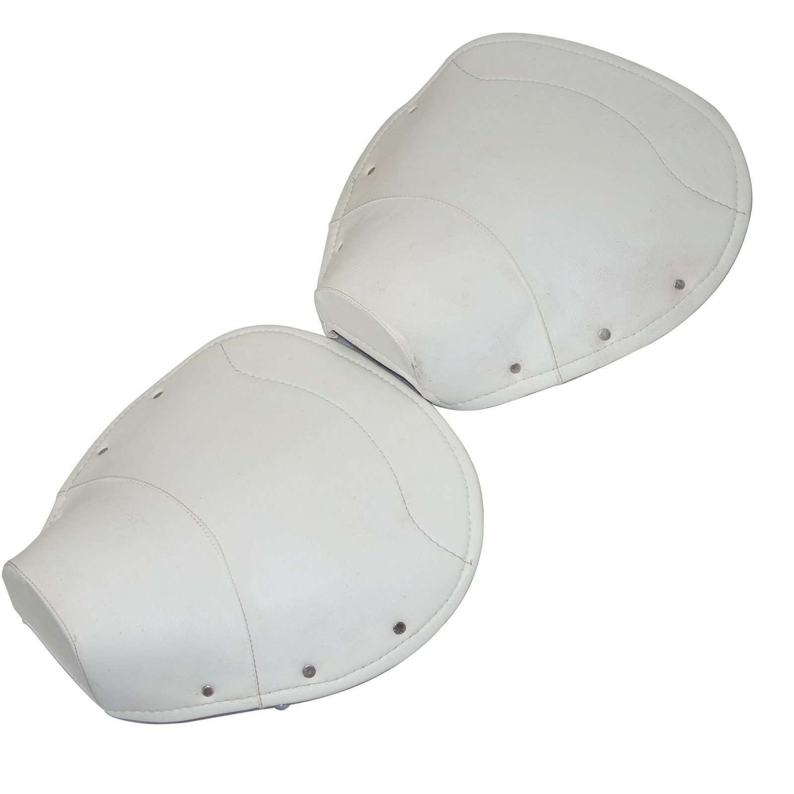 Front & Rear Single Saddle Seat Cover Set White Lambretta Li Series 1 2 3  