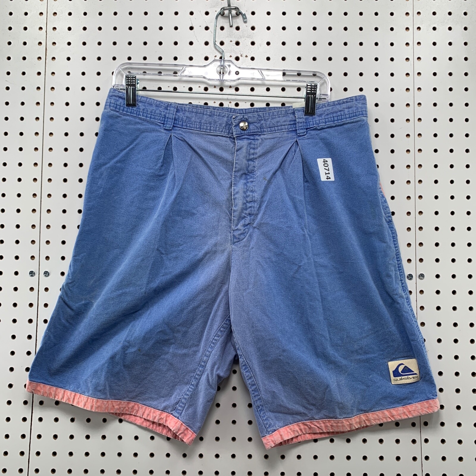古着　Quicksilver VTG 80s QuikSilver Blue Shorts Mens Large 32x9.5 Zip Made