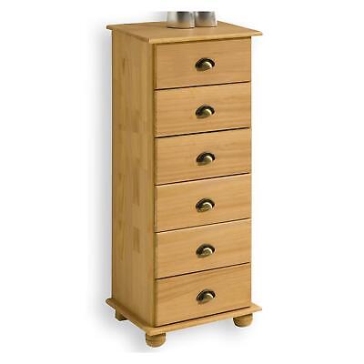 Apothekerkommode Highboard Anrichte Schrank Holz Kiefer massiv 6 Schubladen