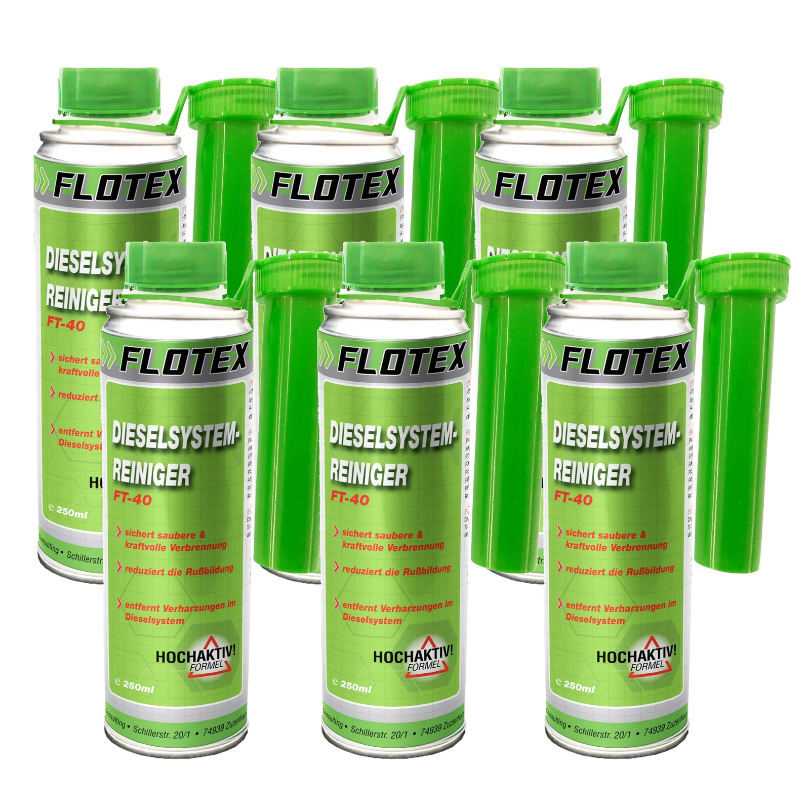 Flotex Diesel Systemreiniger, 6 x 250ml Additiv Dieselsystemreiniger