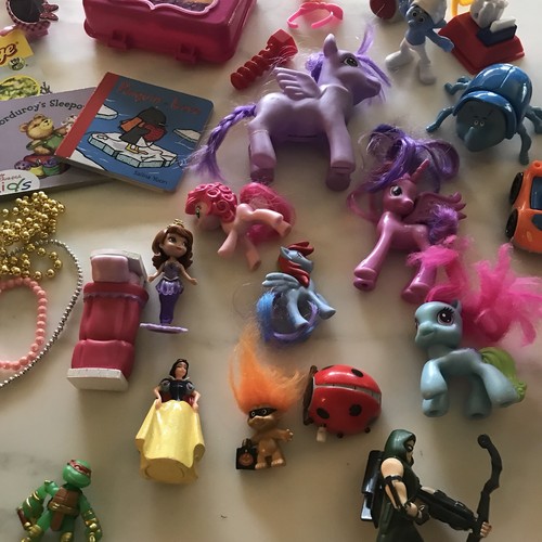 Toy Junk Drawer Lot My Little Pony Snoopy Barbie Case Ninja Turtle Smurf Troll