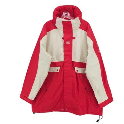 HELLY HANSEN Course Sailing Waterproof Jacket White/Red Men's XL - READ!