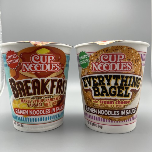 Nissin Cup Noodles Everything Bagel and Breakfast Ramen Noodles 2 Cups Ships Now