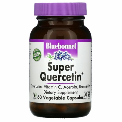 Bluebonnet Nutrition Super Quercetin 60 вегетарианских капсул без яиц, без рыбы,