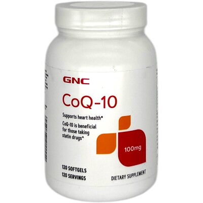 GNC CoQ-10 100mg Supports Heart Health 120 Softgels Exp 02/2025