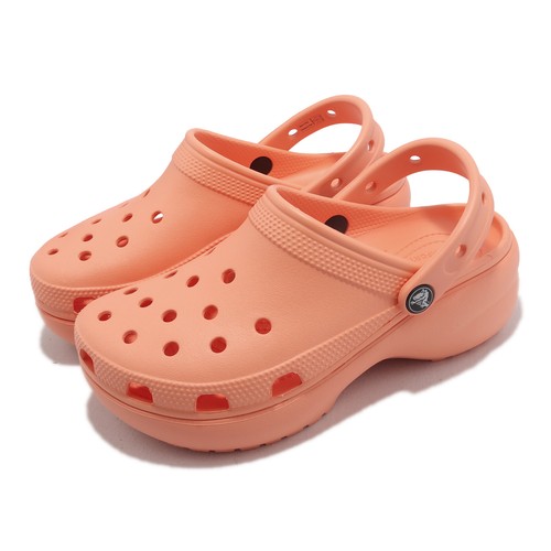 

Crocs Classic Platform Clog W Papaya Orange Women Slip On Sandals 206750-83E, Оранжевый, Classic Platform Clog W