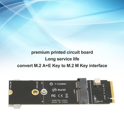 M.2 A+E Key to M.2 M Key Card Durable Stable M.2 A+E Key to M.2 M Key SSD Riser