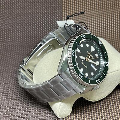 Pre-owned Seiko 5 Sports Srpd63k1 Green Dial Automatic Stainless Steel Analog Men's Watch