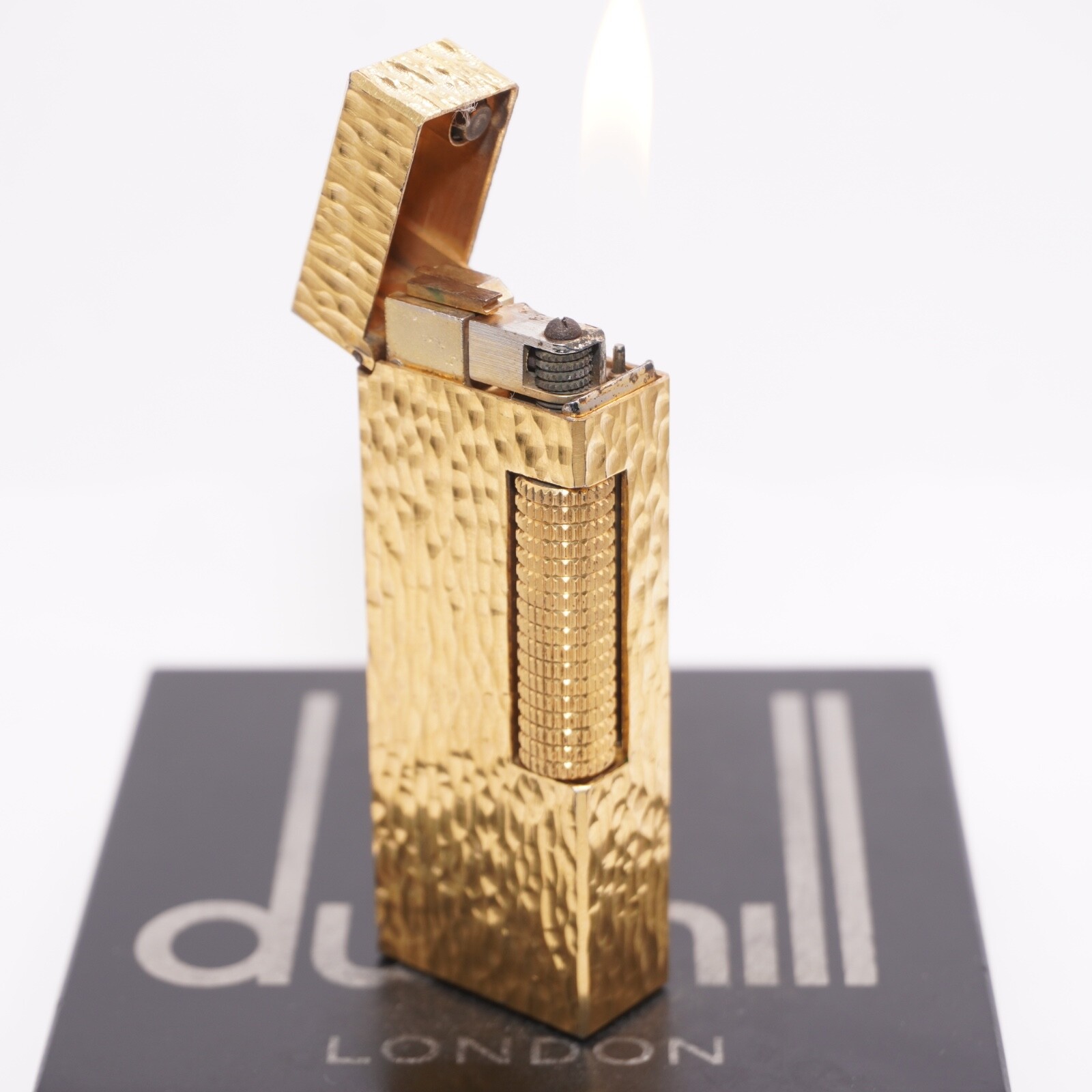 Dunhill Lighter Gold Bark Pattern-Ultrasonically Dunhill Lighter Gold Bark Pattern-Ultrasonically