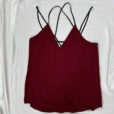 Express Women s Maroon And Black Strappy Blouse Tank-NWOT-size XS. Fall Top.