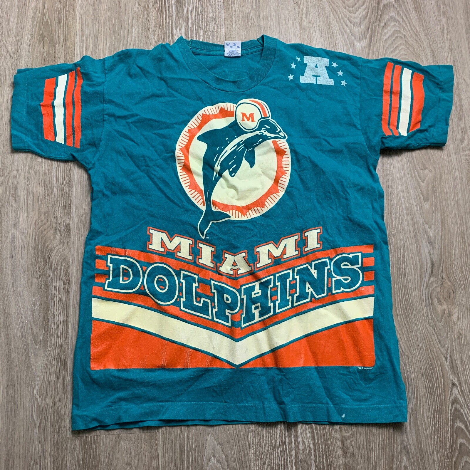 

NFL Miami Dolphins Salem Винтажная двухсторонняя футболка Бирюзовый Синий Оранжевый Белый