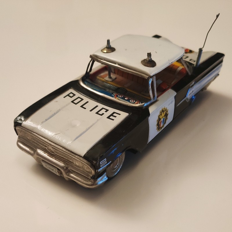 Tin Toy Original Ichiko Japan Altes Blechauto, Spielzeugauto Chevrolet Police