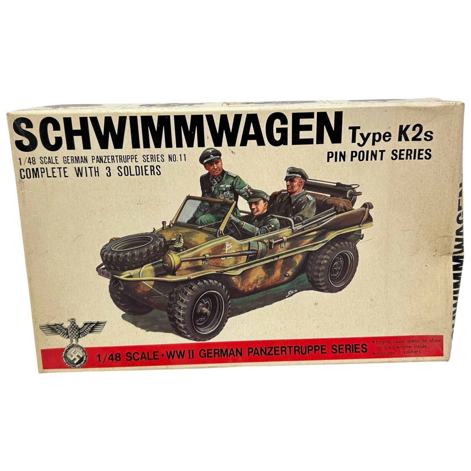 A Bandai Schwimmwagen Type K2s Model Kit 1/48 Scale German