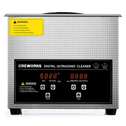 CREWORKS 3L Ultrasonic Cleaner Stainless Steel Industry Heated Heater w/Timer