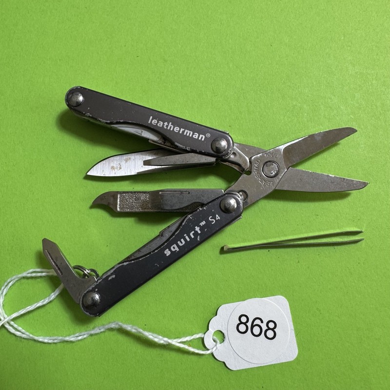 Leatherman Squirt S4 Multi-Tool Scissor Pocket Knife EDC Grey Stainless #868