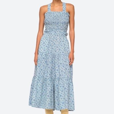 Sea New York Ida Apron Dress in Blue Floral | eBay