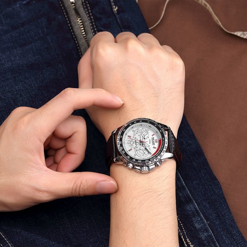 MEGIR Waterproof Men's Stainless Steel Analog Sports Quartz Military Wrist Watch