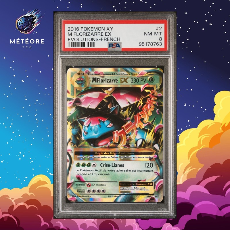 Carte Pokemon Mega Florizarre Ex 2/108 Psa 8  Evolutions Xy FranÃ§Ais