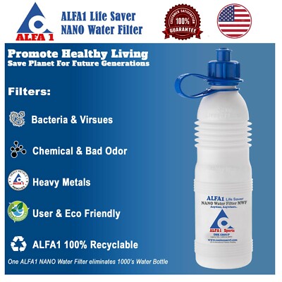 (NONE IN STOCK) ALFA1 Life Saver NANO Water Filter Bottle (NONE IN STOCK)