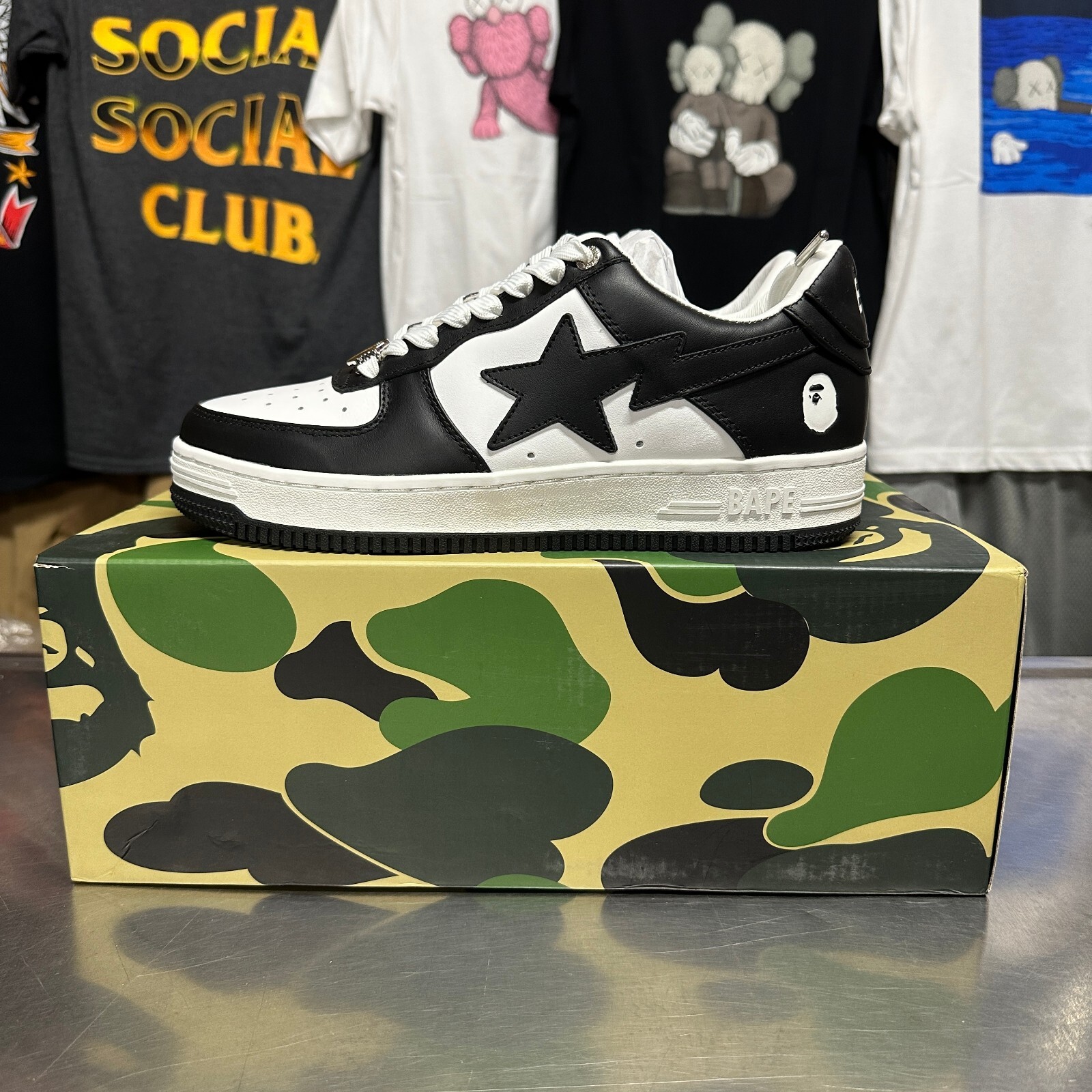 Bape Bapesta Low White/Black 2022 Size 8.5 9 10 | eBay