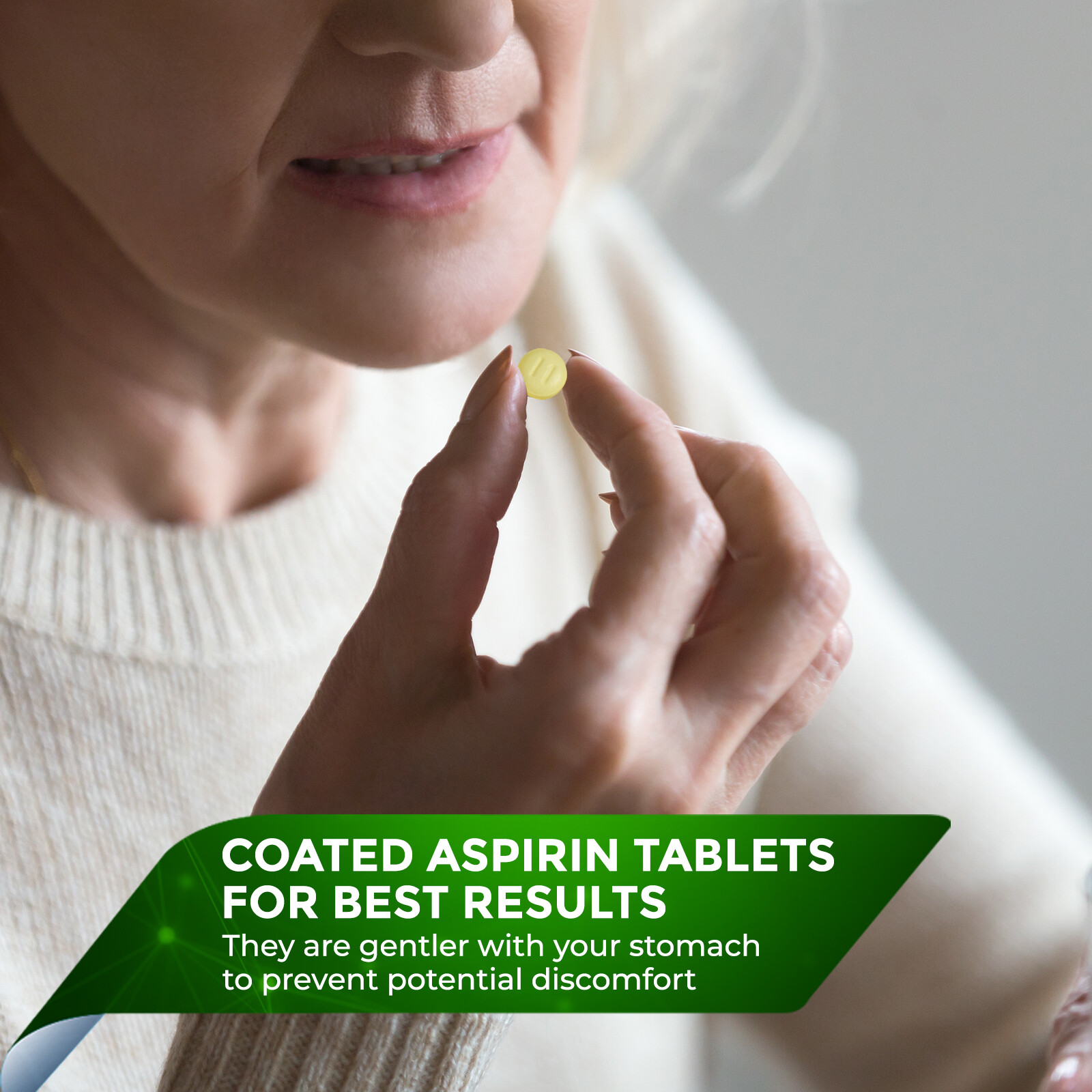 Pure Low Dose Aspirin 81mg for Adults by NobleAid, Enteric Coated Baby Aspirin