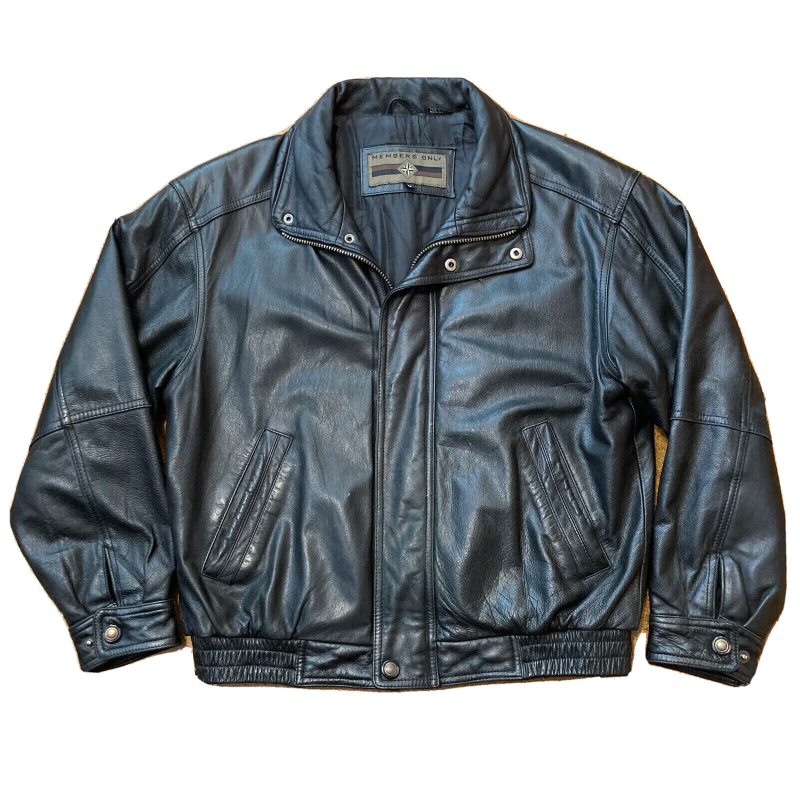 Members Only Soft Leather Jacket Men's Size M Black Motorcycle Airman Vtg Members Only Soft Leather Jacket Men's Size M Black Motorcycle Airman Vtg