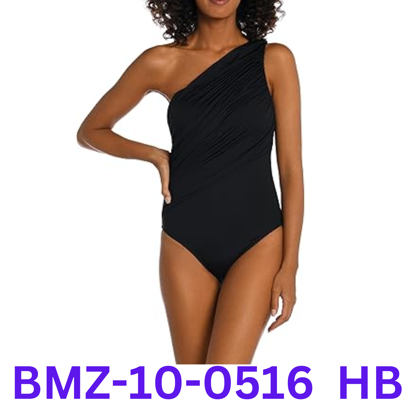 La Blanca Women's Island Goddess One Shoulder One Piece Swimsuit, Black, 10