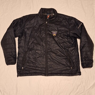 Columbia Black Powder Lite Omni Heat Puffer Jacket Kenyon College 2XL XXL EUC