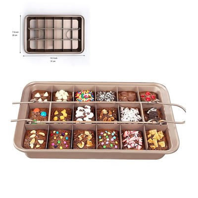 18 Holes Brownie Pans with Dividers Brownie Pans with Dividers 2''*7.9''*12.2''