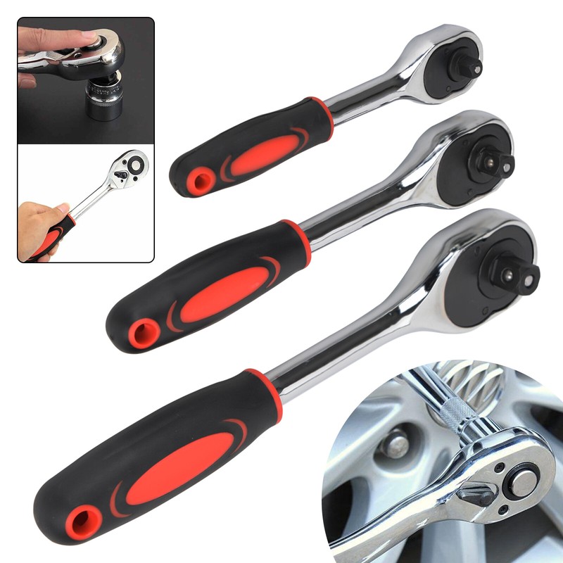 Drehgriff Ratsche 1/4 3/8 1/2 Zoll Vierkant Knarre Ratschenschlüßel feinverzahnt