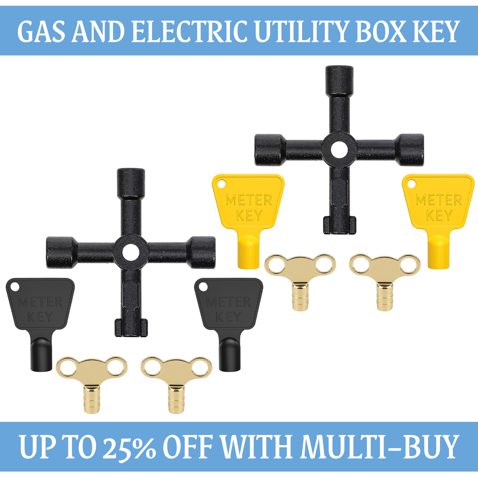 5pcs Sets of Radiator Meter Box and 4 Way Utility Keys Multi-Functional Tool