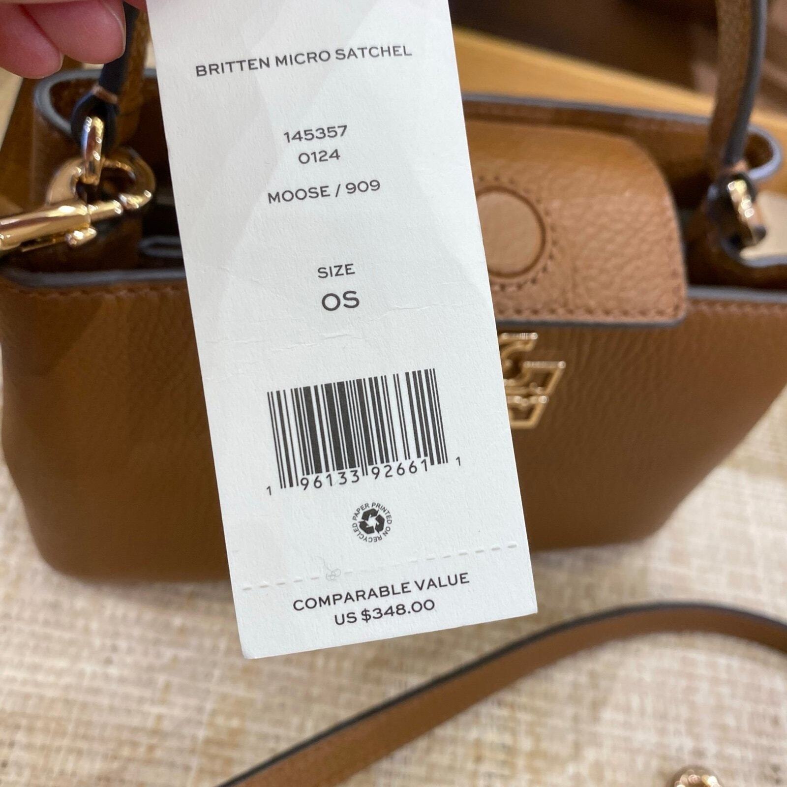 Tory Burch Britten Pebbled Leather Micro Satchel Crossbody