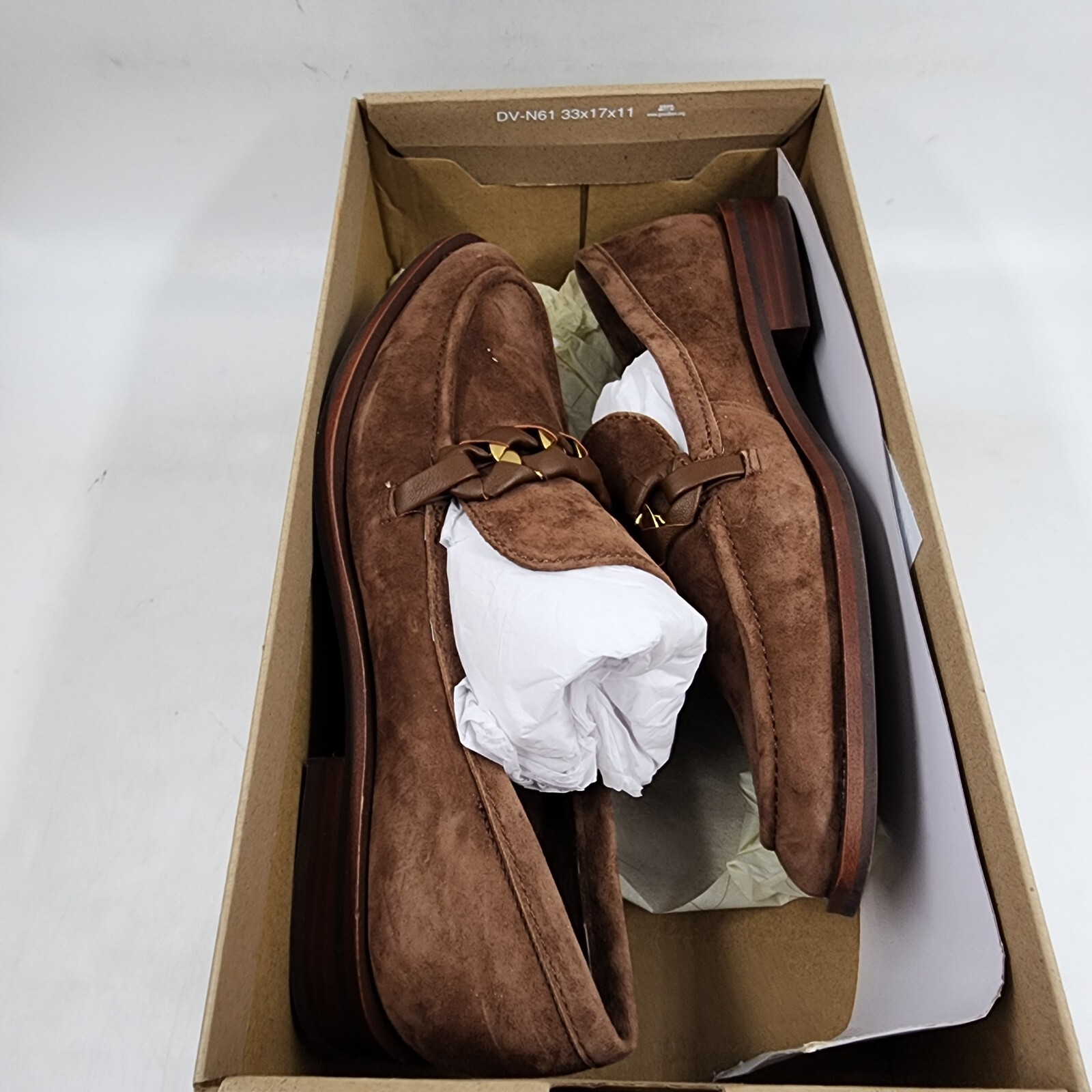 Dolce Vita Sallie Suede Chain Bit Loafers Women's 7.5 Brown Round Toe Slip On - Picture 16 of 18