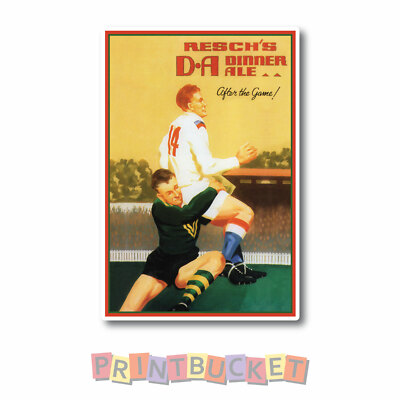 Resch's Aust vs England Rugby sticker 150mm water/fade proof vinyl man cave
