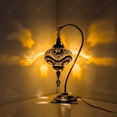 Turca Mosaico Mosaico Mosaico Mosaico Bedside Tiffany Swan Light Globe grande