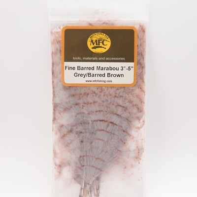 Montana Fly Company Fine Barred Marabou 3-5'' - Grey/Brown