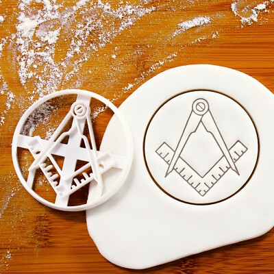 Masonic Square & Compasses Cookie Cutter (no G) - Freemasonry architect geometry