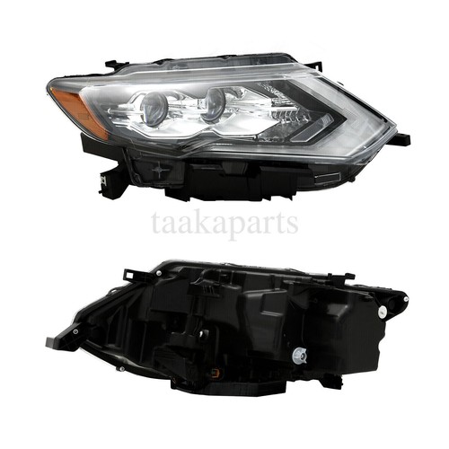 Full LED Headlights Headlamps Dual Projector Pair For 2017 2018 Nissan Rogue