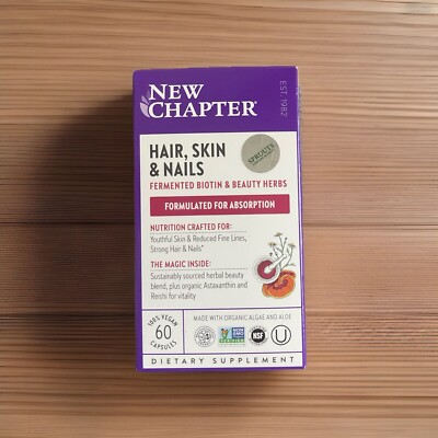 NEW CHAPTER   HAIR , SKIN , & NAILS   60 capsules Exp 04/26