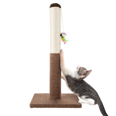 Cat Scratching Post - Tall Scratcher for Cats and Kittens with Sisal Rope 