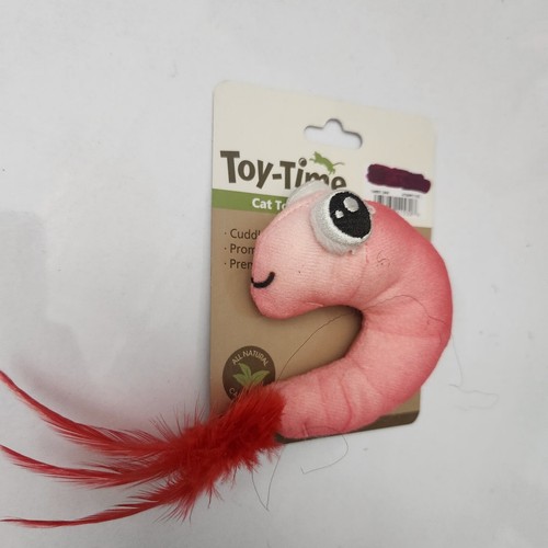 Toy Time Cuddly Fabric All Natural Catnip Filled Cat Toy Shrimp