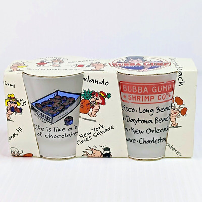 VTG Bubba Gump Shot Glasses Set of 2 Forest Gump Box of Chocolates Gift