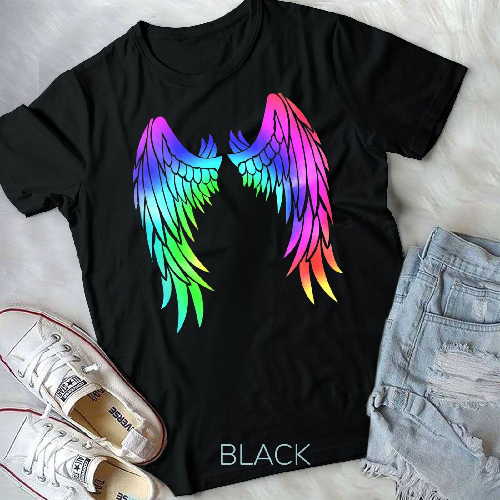 Tシャツ・カットソー [hug your skin] Angel wings top (3 color) Angel Wings T-shirt, Women's Angel Shirt, Women's T-shirt