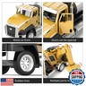 TEMI 3 Pack of Diecast Engineering Construction Vehicles, Dump Truck, Digger, Mixer Truck, 1/50 Scale Metal Collectible Model Cars, Pull Back Car Toys with Opening Doors for Boys and Girls