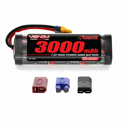 Venom NiMH Battery : Traxxas Stampede 1:10 7.2V 3000mAh 6 Cell with UNI Plug